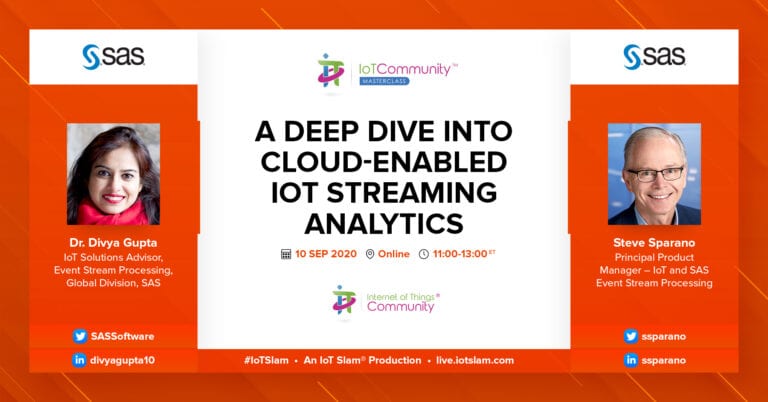 IoT MasterClass – A Deep Dive into cloud-enabled IoT Streaming Analytics