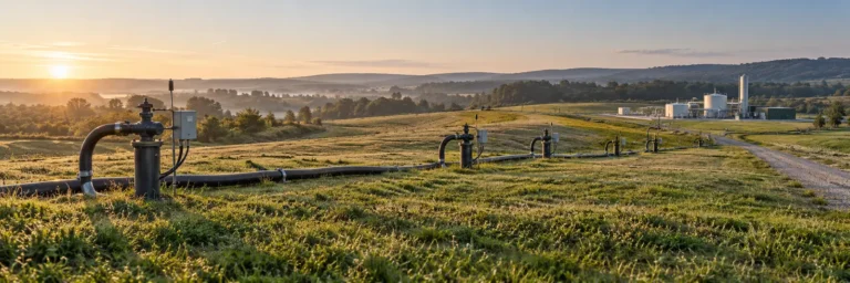 Landfill gas wellfield representing connected utilities and energy operations
