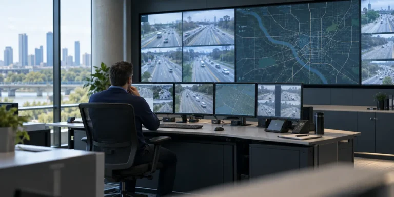 Traffic operations center representing connected mobility infrastructure